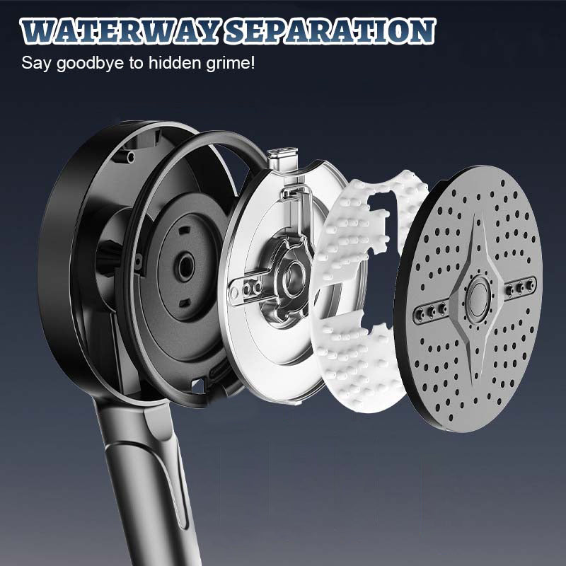 Arenzza multi-functional high pressure handheld shower head for bathroom with multiple spray settings and sleek design.