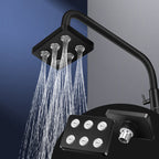 Arenzza 360° adjustment square bathroom showerhead with modern design and multiple spray settings, mounted on a bathroom wall.