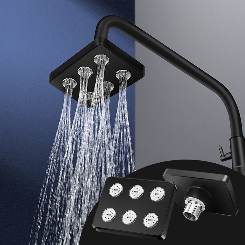 Arenzza 360° adjustment square bathroom showerhead with modern design and multiple spray settings, mounted on a bathroom wall.