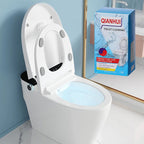 Arenzza lemon scent toilet bowl cleaner tablets dissolving in a bathroom toilet for fresh, clean sanitation.