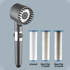 Arenzza high-pressure multi-functional bathroom shower head with modern design, featuring multiple spray settings for a comfortable shower.