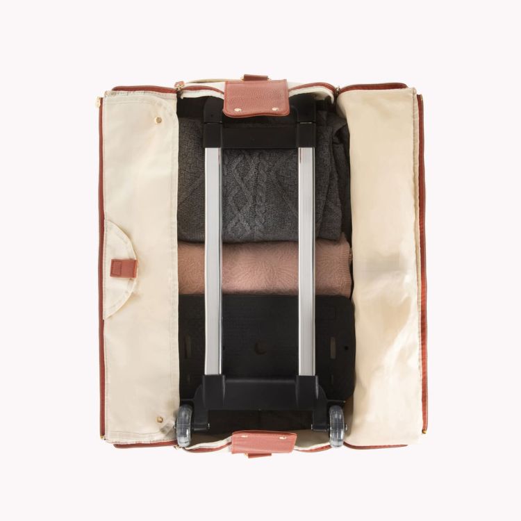 Arenzza EasyCarry™ ultra-capacious wrinkle-free packing travel bag with multiple compartments and sturdy handles for organized travel.
