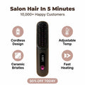 Arenzza FrizzGuard™ cordless frizz-free styler with sleek design and LED indicator, ready for smooth, frizz-free hair styling.