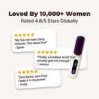 A cordless FrizzGuard™ Styler from Arenzza with a sleek design, showcasing its compact, frizz-free styling features.