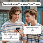 A pair of black VerbaBuds™ AI Translator Earbuds by Arenzza with sleek design and charging case on a white background.
