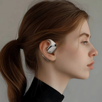 Arenzza VerbaBuds™ AI Translator Earbuds in black with sleek design, resting in charging case on a white background.