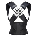 Aarenza Cerviless Pro™ posture corrector supporting back relief, shown on a model’s upper back and shoulders for proper alignment.