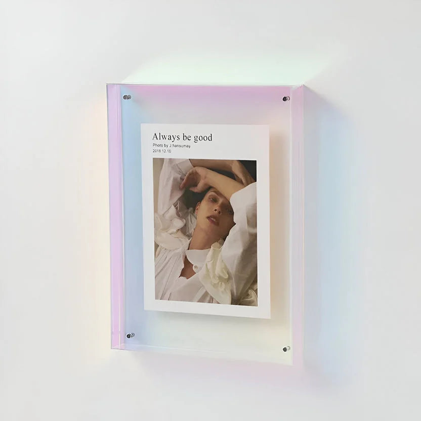 Clear acrylic picture frame by Arenzza, minimalist wall-mounted photo frame showcasing a clean, modern design for home decor.