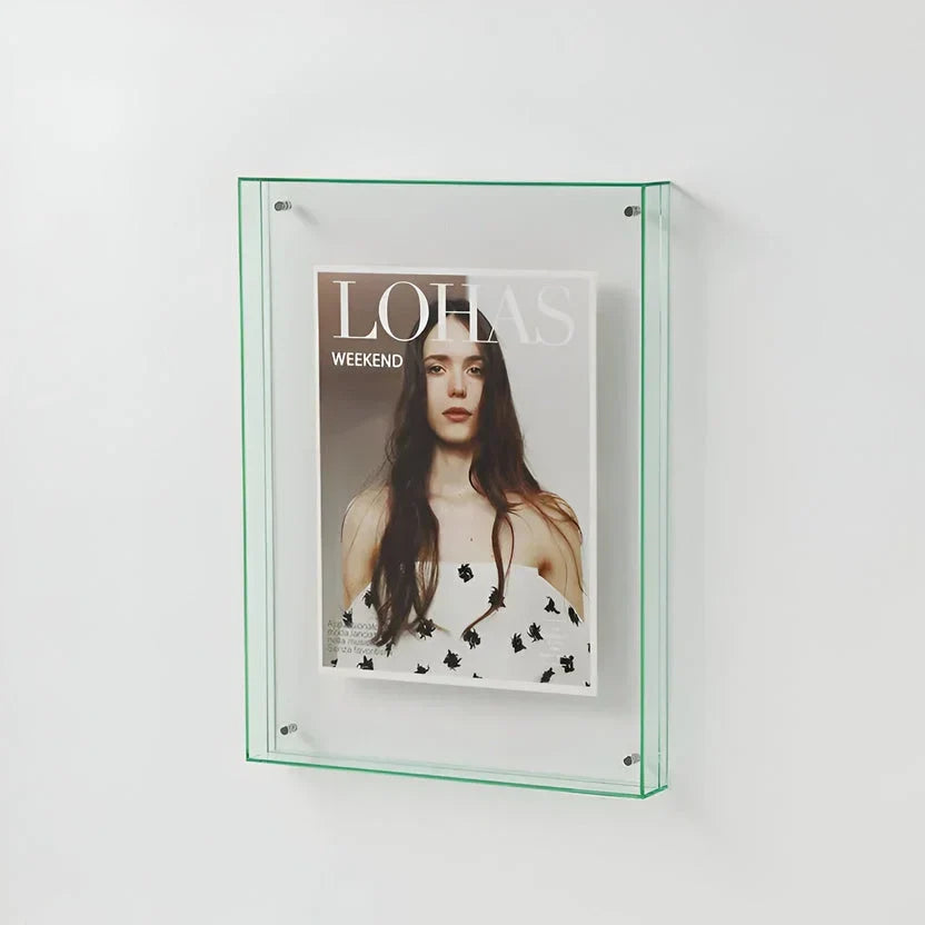 Acrylic picture frame by Arenzza with a clear minimalist design, suitable for wall display of photographs or artwork.