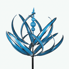 Arenzza decorative garden wind spinner with colorful, stable blades spinning in a lush outdoor garden setting.