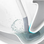 Arenzza silicone toilet brush with ergonomic handle and flexible bristles for effective cleaning of bathroom toilets.