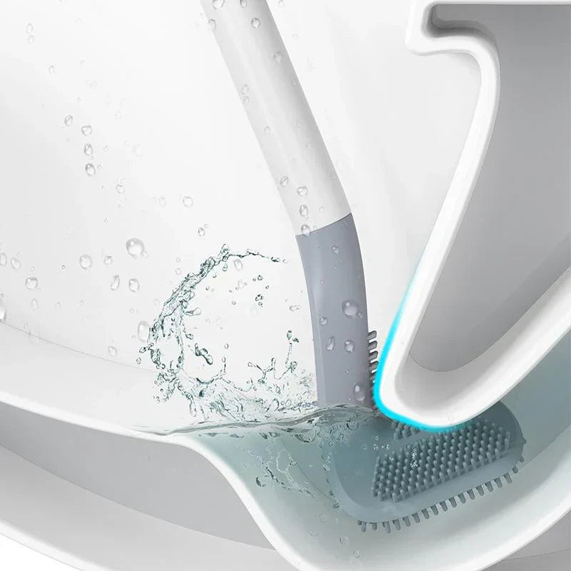 Arenzza silicone toilet brush with ergonomic handle and flexible bristles for effective cleaning of bathroom toilets.