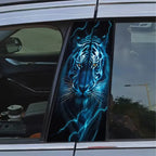 Arenzza decorative car B-pillar sticker set with high-gloss, scratch-resistant finish installed on a vehicle's B-pillars.