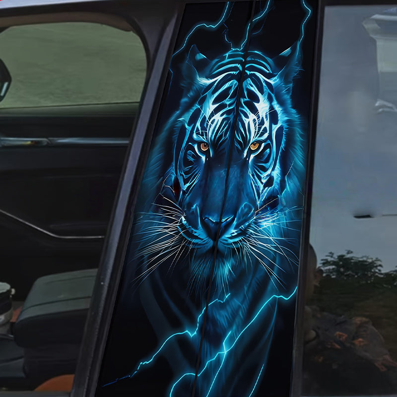 Arenzza decorative car B-pillar sticker set with high-gloss, scratch-resistant finish on a vehicle's B-pillar for stylish upgrade.