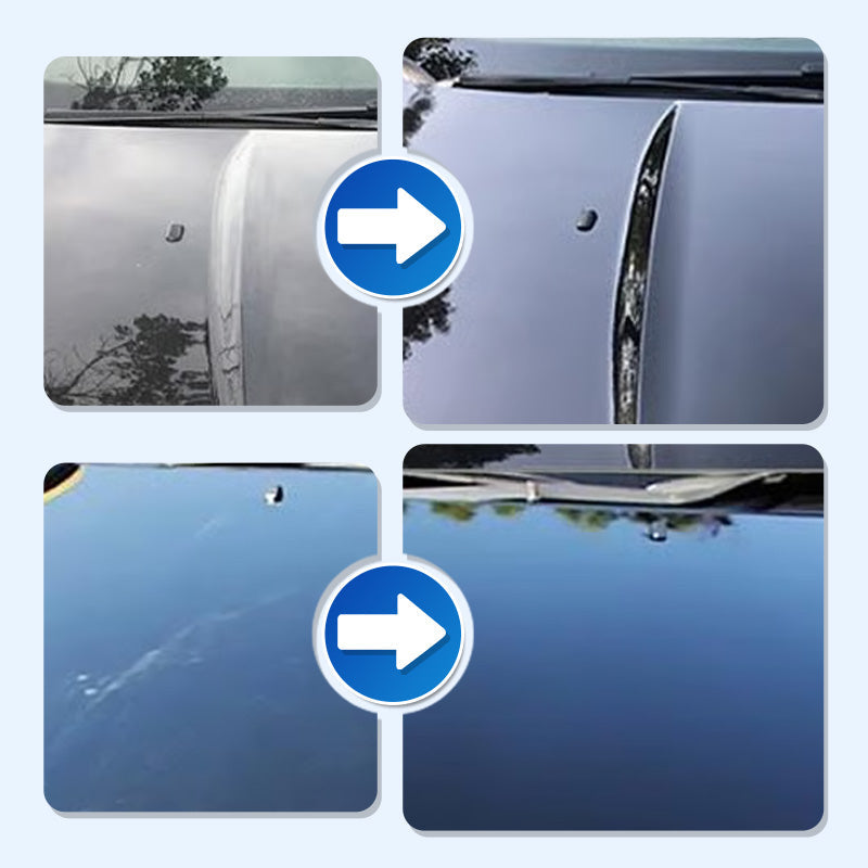 Arenzza advanced quick-acting car coating spray applied on a car's hood, showcasing a sleek, glossy finish.