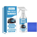 Arenzza Car Rust & Iron Particle Remover Spray bottle, showing the product label and spray nozzle for cleaning car rust and iron deposits.