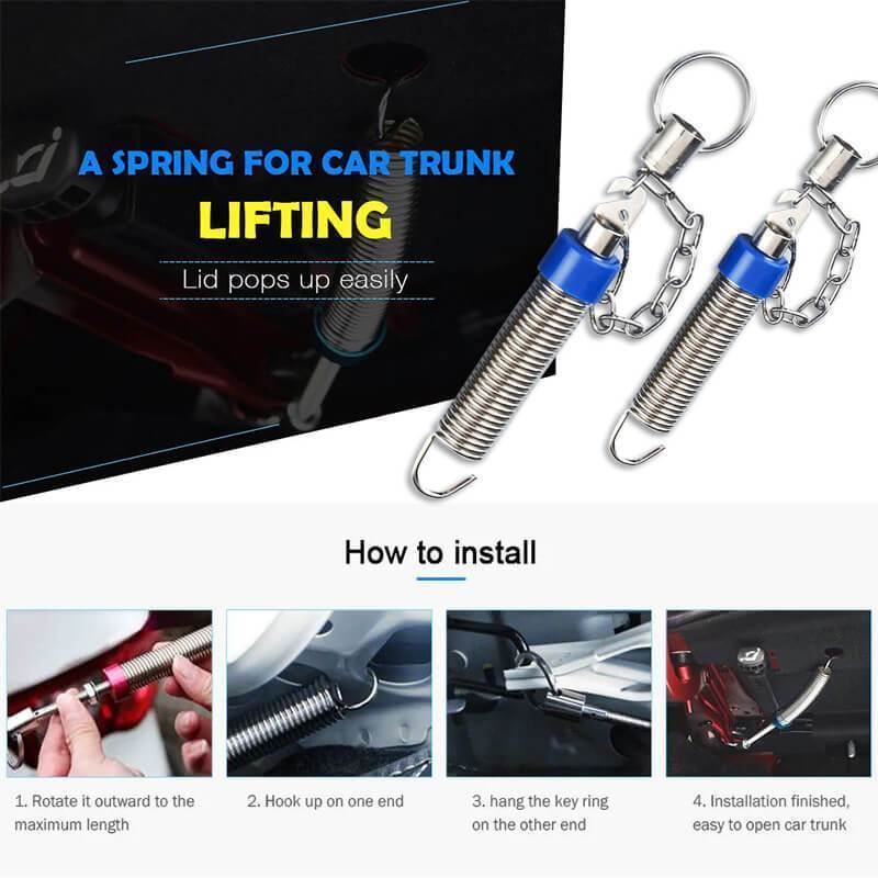 Arenzza trunk spring lifting device for cars, showing the metal spring component designed to assist in lifting and holding the trunk lid.