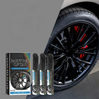 Arenzza Car Wheel Scratch Repair Pen for car accessories, close-up of the pen used on a car wheel to fix scratches.