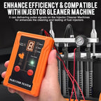 Arenzza professional 4-mode fuel injector tester and cleaner tool for car accessories, shown with colorful components and gauges.