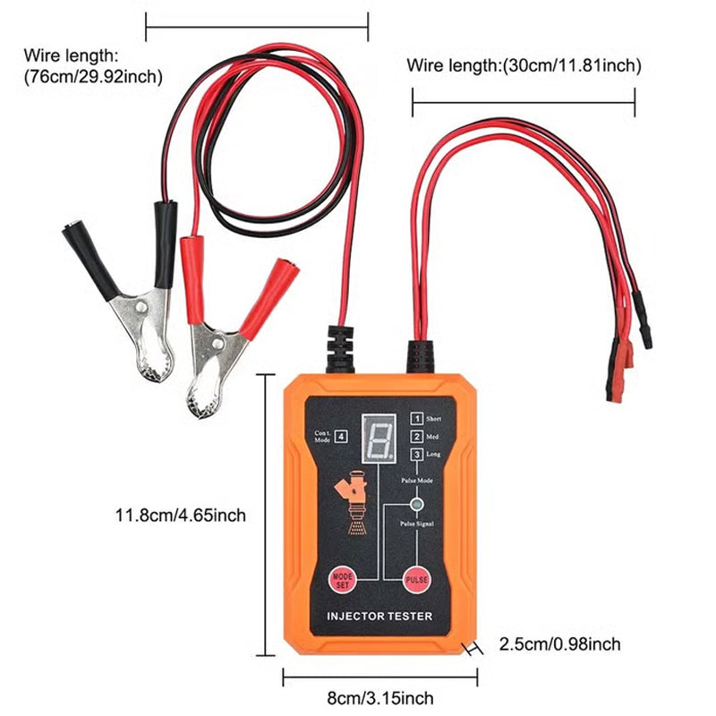 Arenzza professional 4-mode fuel injector tester and cleaner tool for car accessories, shown in a close-up image.