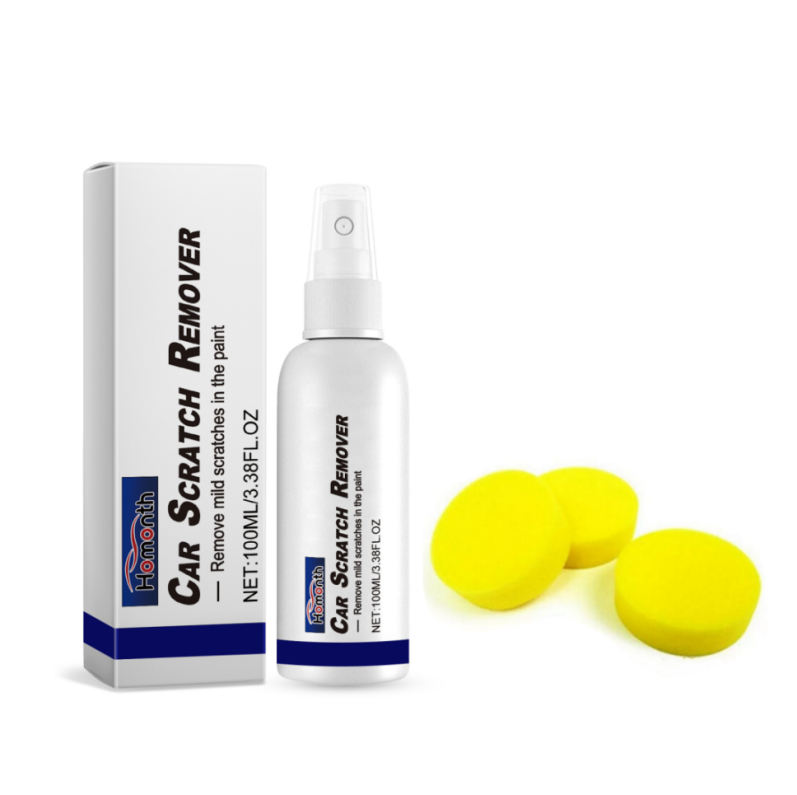 Arenzza Car Scratch Repair Kit for all car paint colors, showing repair tools and sample scratches on a vehicle surface.