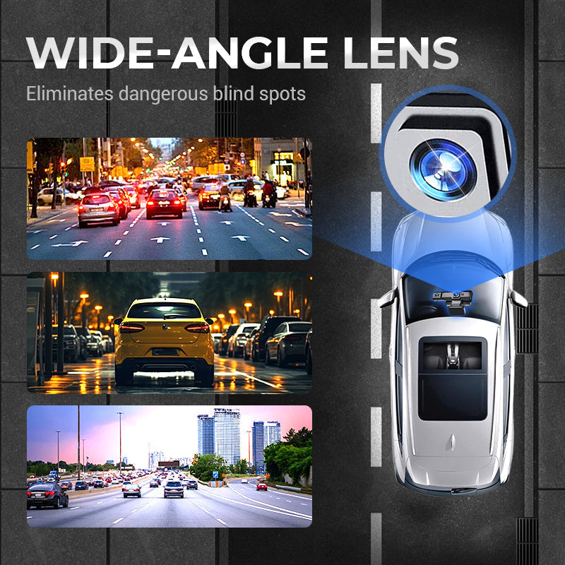 Arenzza HD Dash Cam set for cars, featuring a compact camera with adjustable mount and power cable on a white background.