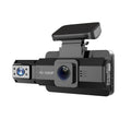 Arenzza HD dash cam set with front and rear cameras, mounted in a car interior, capturing clear driving footage.