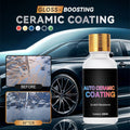 A car with a glossy finish showcasing Arenzza Automotive Gloss-Boosting Protective Ceramic Coating applied to the paint.