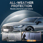 A car with a shiny, glossy finish showcasing Arenzza Automotive Gloss-Boosting Ceramic Coating on the vehicle's exterior.