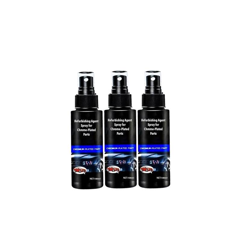 Arenzza restore chrome car accessory showing a shiny, polished chrome surface without the need for polishing.