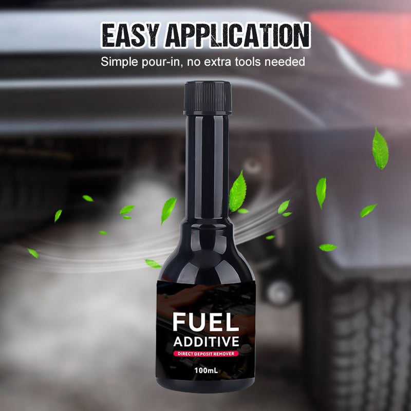 Arenzza fuel additive for gasoline cars, shown in a sleek bottle, designed to improve engine performance and fuel efficiency.