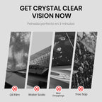 Arenzza car glass oil film cleaning agent bottle, designed for removing oil and grime from vehicle glass surfaces.