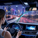 Arenzza car glass oil film cleaning agent bottle, designed for cleaning and restoring visibility on vehicle windows and glass surfaces.