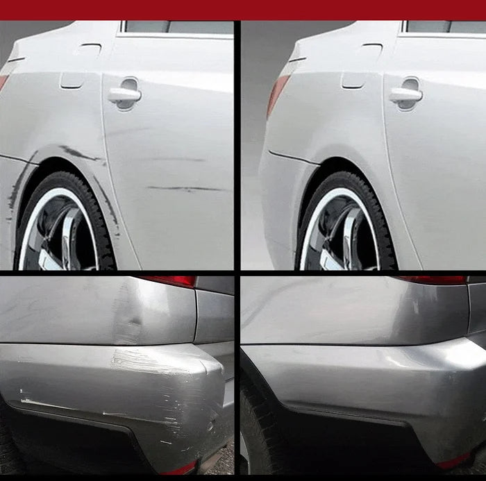 Arenzza Nano Car Scratch Spray shown on a car surface, restoring shine and fading scratches with easy wipe-on formula, car accessories.