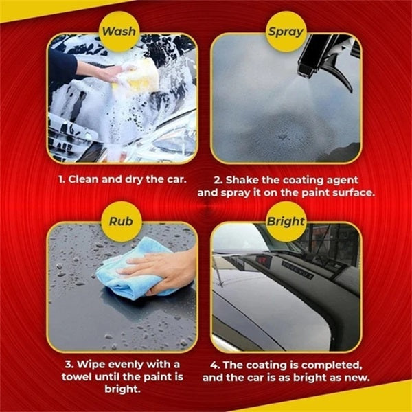 Arenzza Nano Car Scratch Spray for car accessories, showing a spray bottle used to fade scratches and restore car shine easily.