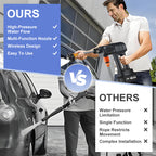 Arenzza portable high-pressure car washer with 1500W motor, compact design, ideal for outdoor cleaning of vehicles and surfaces.