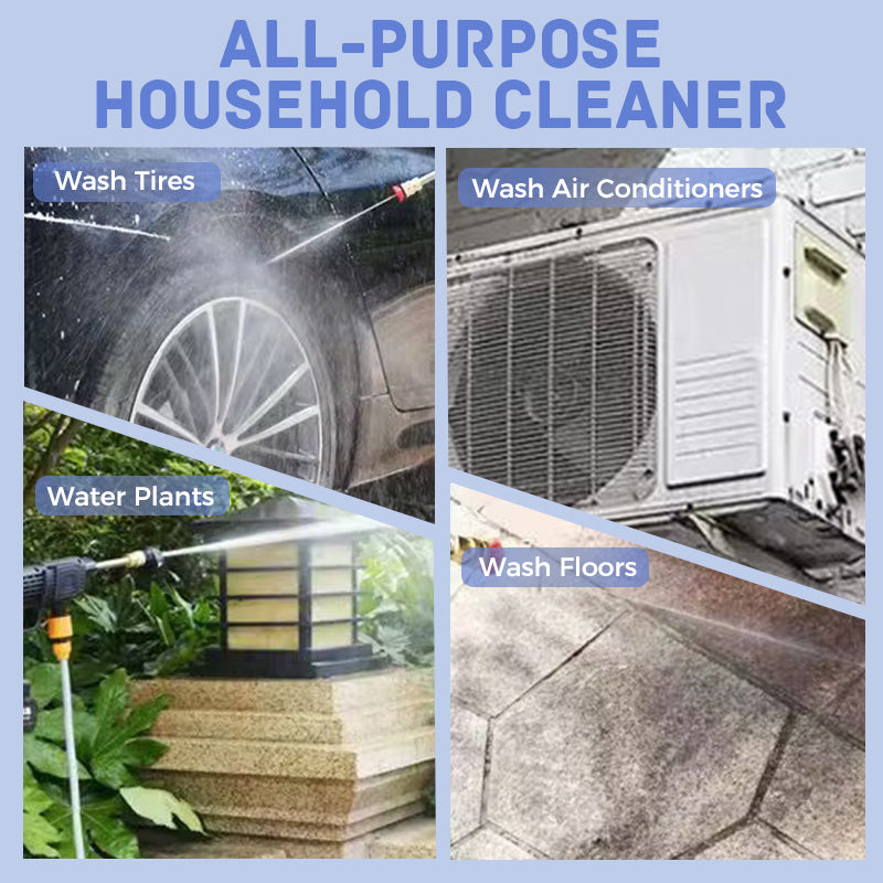 Arenzza portable high-pressure car washer with 1500W motor, compact design, suitable for outdoor cleaning of vehicles and surfaces.