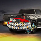 Arenzza waterproof LED tailgate bar strip installed on a truck's rear, providing bright, durable lighting for vehicle safety and style.