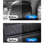 Arenzza multi-purpose leather restorer and conditioner for car accessories, showing a close-up of a well-maintained leather surface.