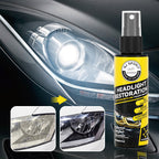 Arenzza car headlight restoration spray in a spray bottle, designed for cleaning and restoring cloudy or yellowed car headlights.