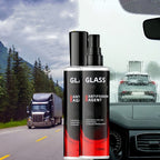 Arenzza interior glass anti-fog spray for car and home, shown in a spray bottle with clear glass surfaces in the background.