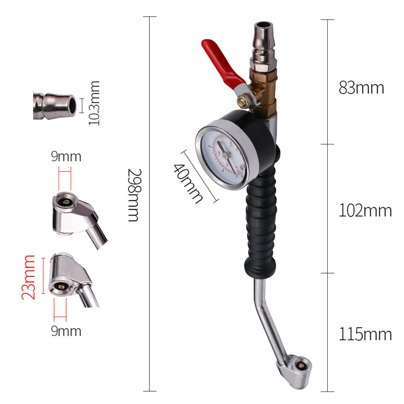 Arenzza heavy-duty tire inflator with pressure gauge and hose, portable car accessory for inflating tires efficiently.