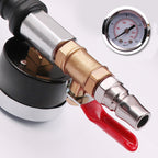 Arenzza heavy-duty tire inflator with pressure gauge, car accessory, showing digital display and hose for inflating vehicle tires.