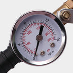 Arenzza heavy-duty tire inflator with pressure gauge for car accessories, showing a compact, portable device with digital display.