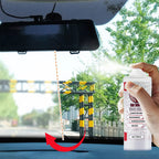 Arenzza car interior glass cleaner spray bottle for cleaning car windows and mirrors, with a blue cap and clear label.