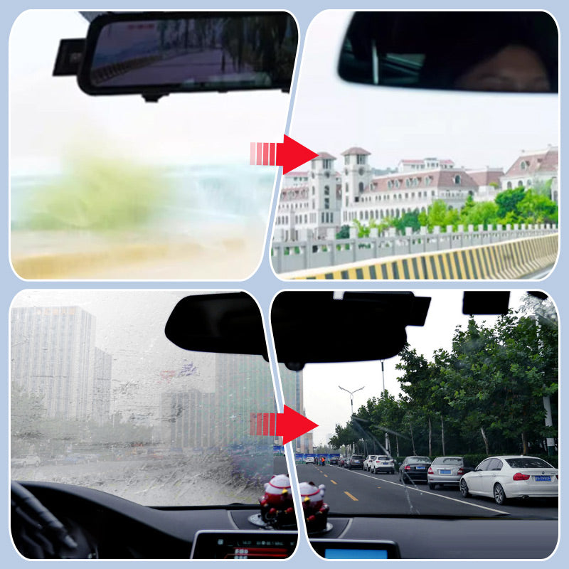 Arenzza car interior glass cleaner spray bottle for cleaning and shining car windows and interior glass surfaces.