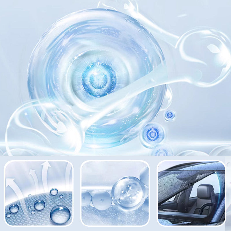 Arenzza car interior glass cleaner spray bottle with a nozzle, used for cleaning car windows and interior glass surfaces.