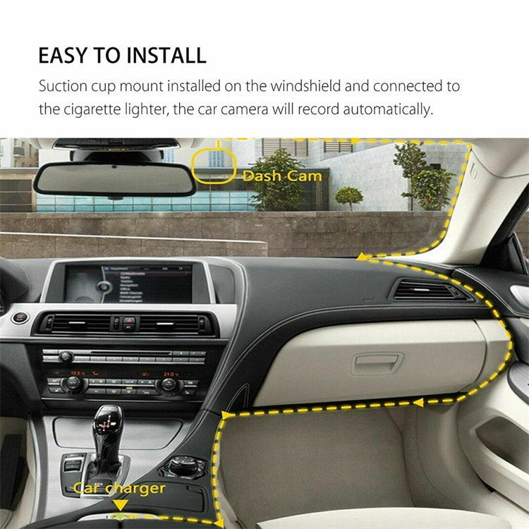 Arenzza 3-camera dash cam system with front, interior, and rear cameras capturing HD 1080P footage for vehicles.