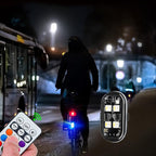 Arenzza portable car LED warning light with remote control, showing bright red and yellow flashing warning lights for vehicle safety.