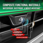 Arenzza car camera lens protector fitted on a vehicle camera, showcasing durable car accessory protection for automotive cameras.